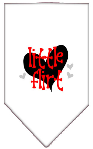 Little Flirt Screen Print Bandana White Small